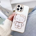 thumbnail image 1 of Funda de teléfono Kawaii Hello Kitty con soporte de espejo de maquillaje, carcasa de teléfono móvil Kt Cat para Iphone 14, 13, 12, 11 Pro Max, Xr, Xs zhangmengya LED, 1 of 2