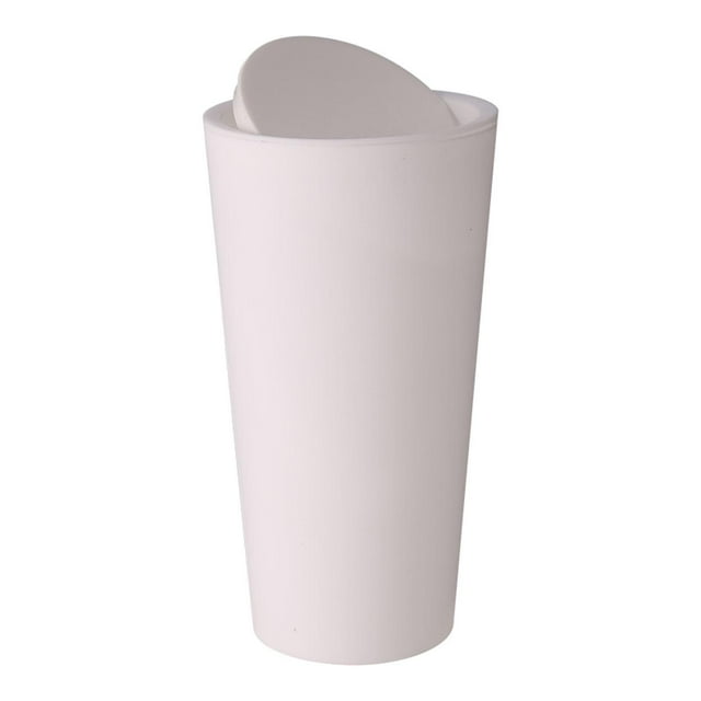 Mini bote de basura pequeño con tapa desmontable, contenedor de basura para vehículos Blanco