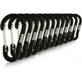 thumbnail image 1 of Booms Fishing CC1 Multi-Use Carabiner Clip, 6 Pack Small Caribeener Clips, Mini Keychain Caribeaner Clip 2 inch, Aluminum D Ring Carabiners, Multi-colored Black, 12pcs, 1 of 6
