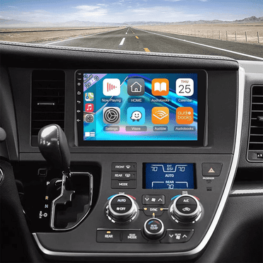 Eforcase 9 inch Car Stereo Radio for Toyota Sienna 2015-2018 with Wireless CarPlay Android Auto, BT GPS Navigation, Support MirrorLink/FM/RDS SWC with Camera
