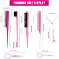thumbnail image 2 of 10 Pcs Peine para Peinar Cabello, Kit de Peines para Peinar el Cabello, Cepillo de Nailon para Cabell, Cepillos de Peine para Burlas para el Cabello para Mujeres, Hombres, Barbería (Rosa), 2 of 4