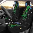 thumbnail image 2 of Gaeub Space Dino Cartoon Black 2Pack Full Set Car Seat Covers with Soft Padding Universal Auto Front Seats Protector and Cushion Mat, 2 of 7