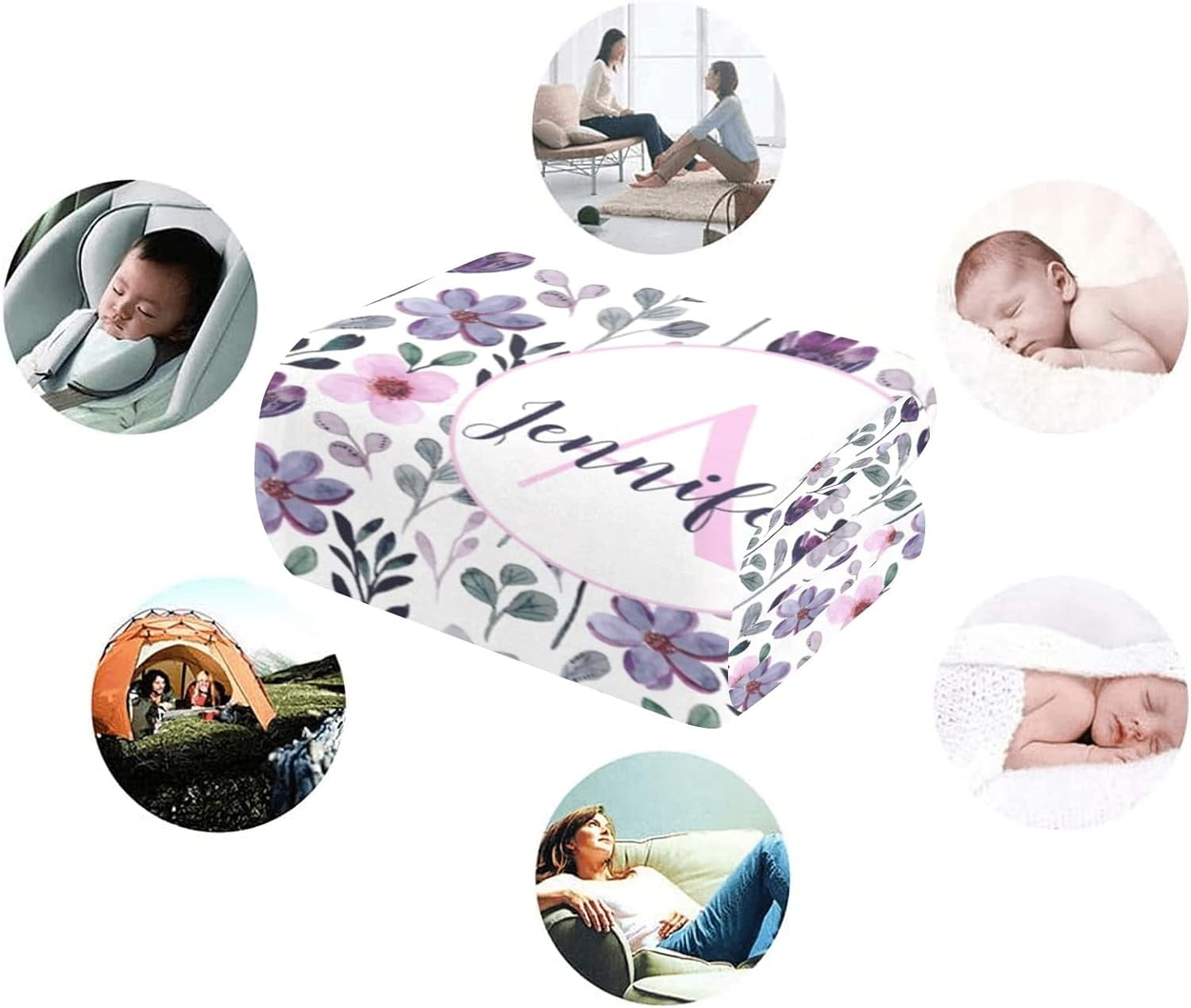 Custom Blankets with Name for Girls Personalized Baby Name Blankets Customized Swaddle Bed Blankets with Baby Name Flower Personalized Flower Blankets for Toddler Soft and Warm 30x40inch