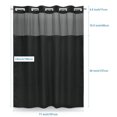 thumbnail image 6 of SIXLON No Hook 230GSM Black Luxury Weighted Waffle Weave Shower Curtains,71"x74", 6 of 9