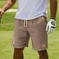 thumbnail image 5 of ZToonmas Men's Elastic Waist Casual Shorts Drawstring Loose Fit 5-Inch Shorts Solid Color Beach Shorts with Pockets, 5 of 9
