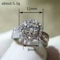 thumbnail image 2 of EOEMY Luxury Round Cut Cubic Zircon Ring Women 925 Silver Filled Jewelry Sz 6-10-8, 2 of 5