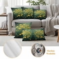 thumbnail image 6 of Spring Floral Outdoor Waterproof Pillow Covers, Yellow Green Pastoral Botanical Oil Painting Decorative Square Throw Pillowcase Sofa Cushion Sham for Patio/Couch/Chair, 18"x18" 2 Pack, 6 of 8
