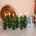 thumbnail image 4 of CofeeMO LED Flameless Taper Candles Battery Operated, Evergreen Christmas Window Candlesticks with 3D Flame Wick, 1 Pack, 4 of 7