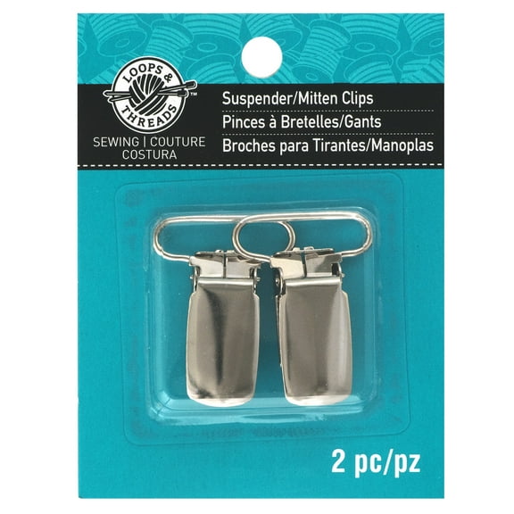 12 Packs: 2 ct. (24 total) Suspender Mitten Clips by Loops & Threads™