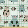 thumbnail image 2 of Ambesonne Farm Animal Fabric by the Yard Microfiber, Cartoon Pigs Art, 3 Yards, Blue Grey Blush, 2 of 2