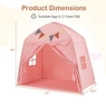 thumbnail image 3 of Gymax Kids Play Tent w/Flags & Globe String Lights for 3-12 Years Old Indoor Outdoor Pink, 3 of 10