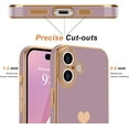 thumbnail image 3 of 3-in-1 Entronix Bundle for iPhone 16, Love Heart Cute Slim Case 2 Screen Protector, Purple, 3 of 8