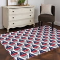 thumbnail image 3 of 3'x5' Area Rugs, Navy Blue Red Boat Indoor Outdoor Area Rug for Living Room Bedroom, Nautical Anchor Rudder Coastal Washable Bathroom Rugs Kitchen Floor Carpet Mats Home Decor Aesthetic, 3 of 8
