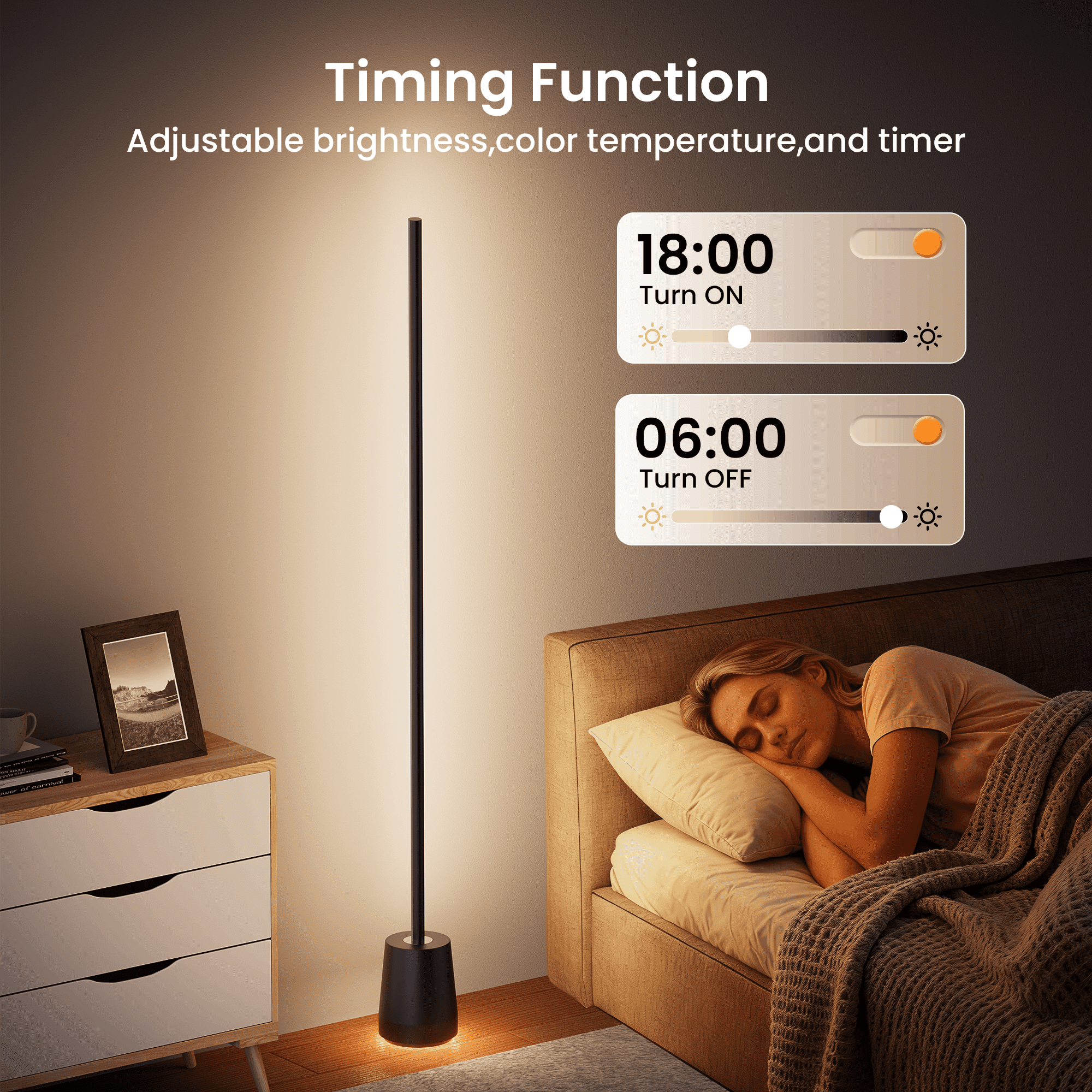 HadinEEon Corner Floor Lamp, 1500lm RGBW Corner Lamp Work with Alexa & Google Assistant, 16 Million DIY Colors, Sync with Music, App Control, Modern LED Floor Lamp for Living Room & Bedroom