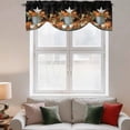 thumbnail image 2 of Fall Pumpkin Tie Up Valance Curtains for Windows, Kitchen Curtains Window Treatments, Rustic Star Thanksgiving Maple Leavf Black Short Window Shades Valances for Bedroom Bathroom Cafe 54"x18", 2 of 8