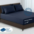 thumbnail image 4 of Lux Decor Collection Luxury Navy Blue Solid Print Microfiber Deep Pocket Sheet Sets King, Deep Pocket, 4 of 4