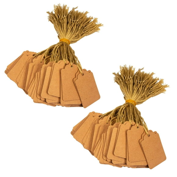 200pcs 1 1/4" x 1 7/8" (32 x 47mm) Kraft Gift Marking Tags Price Labels Display Tags Strung for Crafts & Gifts. Personalize & Price Your Merchandise