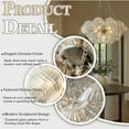 thumbnail image 4 of 27'' Modern Glam Cluster Chandelier 6 Lights Pendant with Hand Blown Textured Glass Globes And Chrome Finish for Dining Room and Foyer, 4 of 12