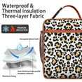 thumbnail image 4 of Abstract Animal Print Insulated Lunch Bag – Cute Leopard and Cheetah Pattern with Vintage Texture and Dynamic Glitter Details, Durable Waterproof Cooler Tote for Travel and Picnic, 4 of 5