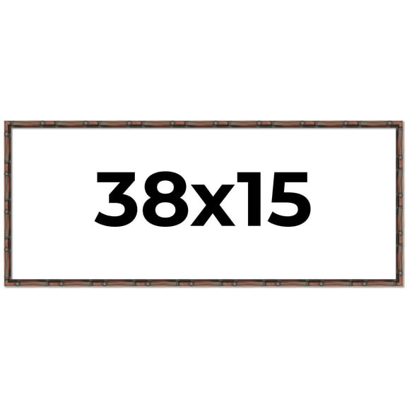 38x15 Frame Brown Bamboo with Dark Coffee/Walnut Finish | Solid Wood Picture Frame Width 0.75
