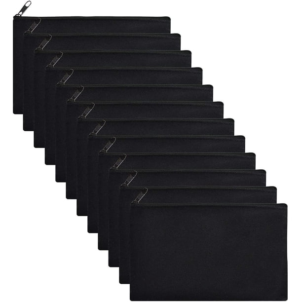 Paquete de 10 bolsas en blanco para manualidades, estuche de lona para bolígrafos, bolsas de maquillaje en blanco, bolsa de lona para lápices, bolsa de cosméticos de lona de algodón, bolsa de