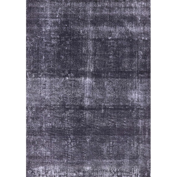 Ahgly Company Indoor Rectangle Mid-Century Modern Charcoal Blue Oriental Area Rugs, 3' x 5'