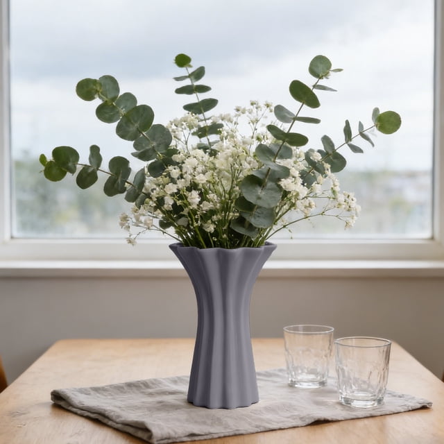 Plastic Vase for Dried Flowers, Modern Home Decor, Table Centerpiece, Decorative Vase for Pampas Grass, Artificial Plants Display, Office Desk, Shelf, Living Room, Dining Table Ornament, Wedding Gift