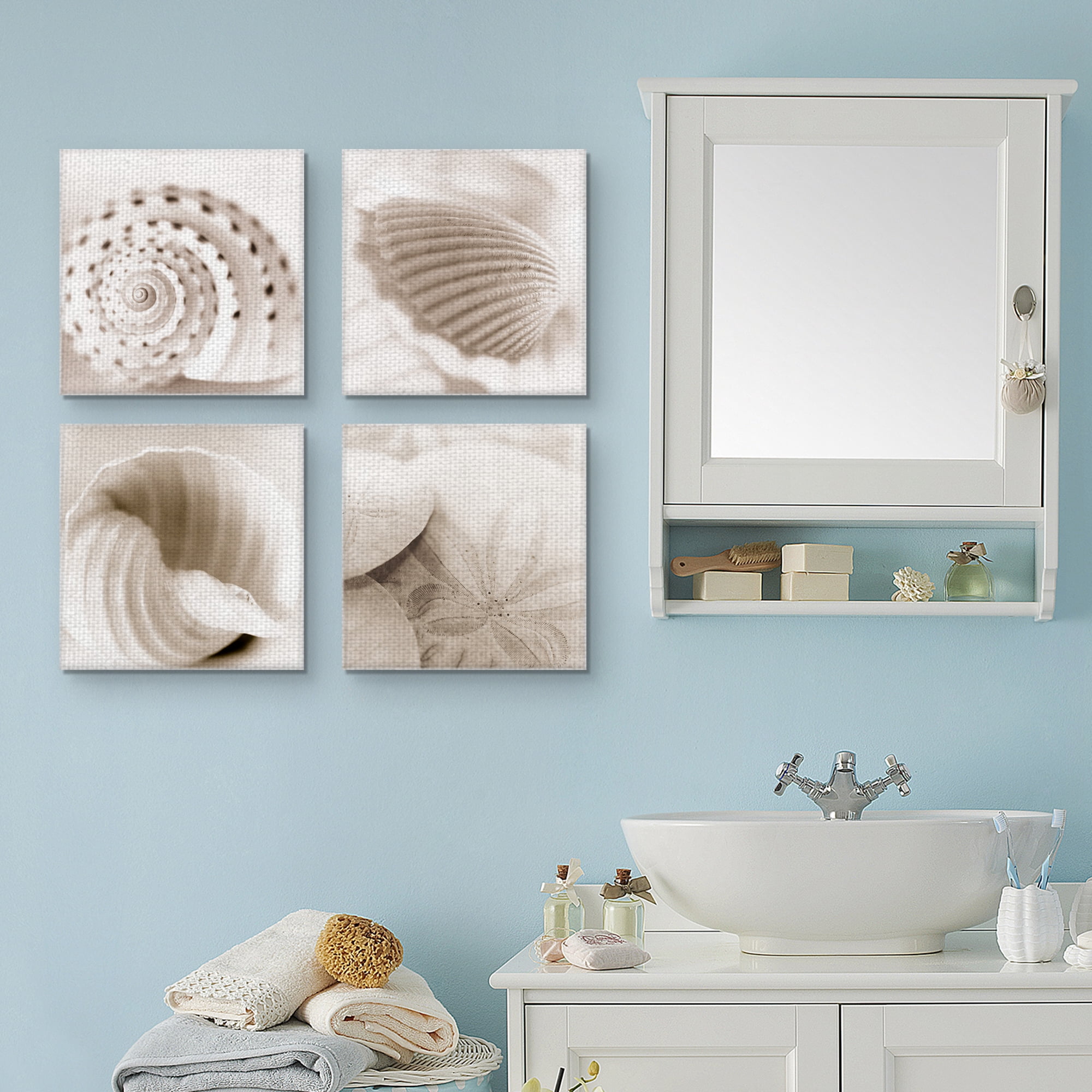 Masterpiece Art Gallery Atlantis Seashells 1-4 By Alan Blaustein Canvas Art Print Set of 4 12" x 12"