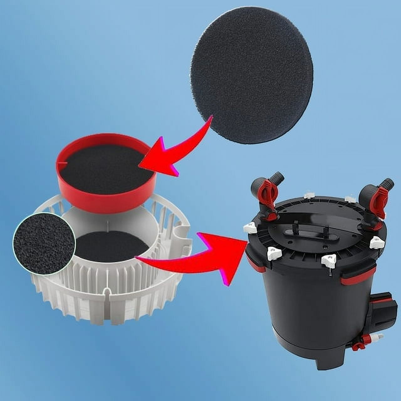 Qzbhct 10 Pcs Carbon Foam Pads for Fluval Fx4 FX5 FX6 Canister Filter Aquarium Filter Sponge Replacement