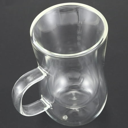 

80Ml Double Coffee Mug Heat-Resistant Glass Office with Handle
