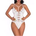 thumbnail image 2 of Lencería sexy, pijamas sexy transparentes de malla en V profunda, honda elástica de una pieza Fridja nalpqowj12104, 2 of 9