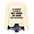 thumbnail image 1 of WEAIXIMIUNG Sweatshirts pour Femmes Sans Capuche Fermeture Éclair devant Mode Décontractée Couleur Unie Manches Longues Imprimé Lettre Col Rond Hoodie, 1 of 5