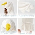thumbnail image 4 of Linnome Wearable Blanket Blanket Hoodie Onesie Fleece Oversized Wearable Blanket Hoodie with Sleeves and Foot Slippers White#02, 4 of 7