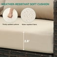 thumbnail image 2 of 3-Seats Wicker Hanging Porch Swing Chair Outdoor Gray Rattan Patio Swing Lounge 3 Back Cushions Capacity for Garden, Balcony, Living Room, 2 of 9