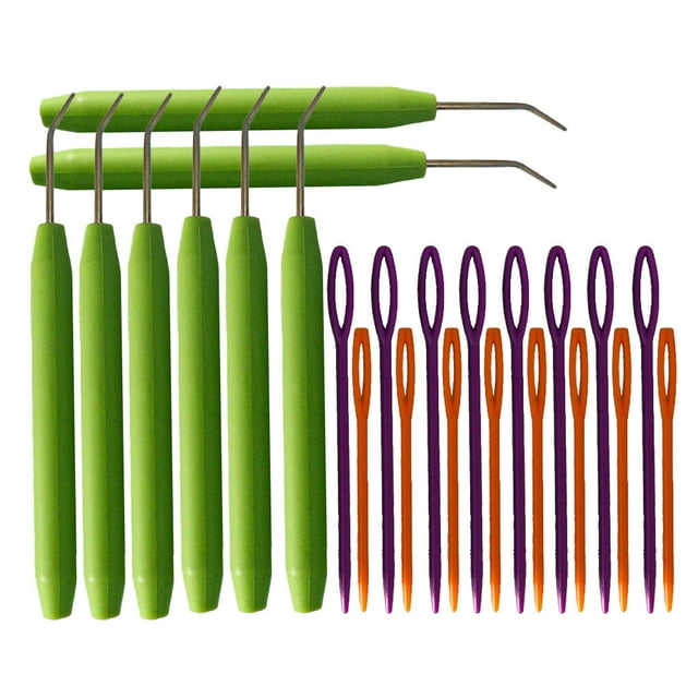 Justharion Plastic Crochet Hook Kit Portable Hand Held Ergonomic Professional Reusable Wood Handle Sewing Shop Crocheting Needles 8 Sets 1Set