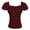 Wine gothic square neck blouse a1, variant on Women Gothic Square Neck Blouse Ruffle Trim Short Sleeve Tops Vintage Lace Up Casual Shirts Elegant Chic T-Shirts Night Out Fashion Clothes, White M