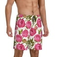 thumbnail image 2 of Wukai Rose Flowers Men’s Short Pajama Pants With Pockets Soft Sleep Pj Shorts for Men-Large, 2 of 6