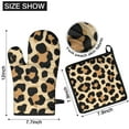 thumbnail image 6 of Leopard Print Pattern Kitchen Oven Mitt and Pot Holder Sets 4 Pcs for Baking, Cooking and Grilling, Heat Resistant Up To 392 °F, 6 of 7