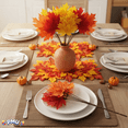 thumbnail image 3 of PMU 3Pcs Artificial Maple Leaves Branches, 12.5in Fake Fall Leaves for Thanksgiving Table Centerpieces Decoration 7 leaves in branch, 3 of 12