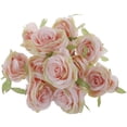 thumbnail image 1 of 12 rosas artificiales de seda para decoración de ramos de boda. champán, 1 of 9