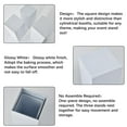 thumbnail image 3 of Set of 3 Metal Pedestal Stand for Party, White Display Pedestal Stand for Weddings, Birthday Parties, Sculpture Display Stand Cube Decorative Pedestal, 3 of 9
