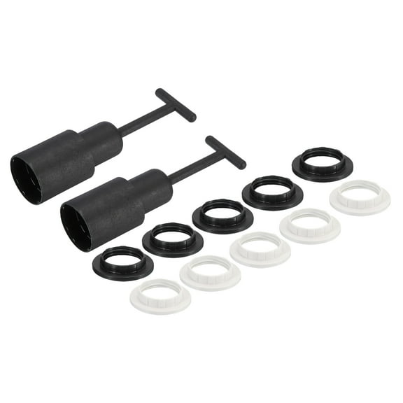 Uxcell E14 Light Socket Rings Lamp Shade Holder Ring Replacement with Removal Tool 1 Set/12pcs