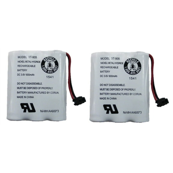 Uniden BT-905 Rechargeable Cordless Handset Phone Battery 3.6V 600mAh NiMH (2-Pack)