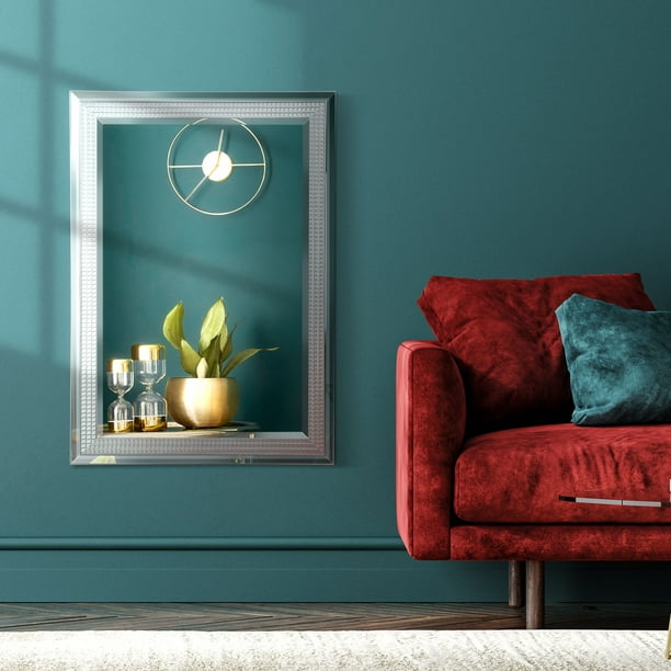 HOMCOM Jeu de 3 Miroirs muraux en bois, Miroir rond moderne pour le salon,  la chambre à coucher, naturel 