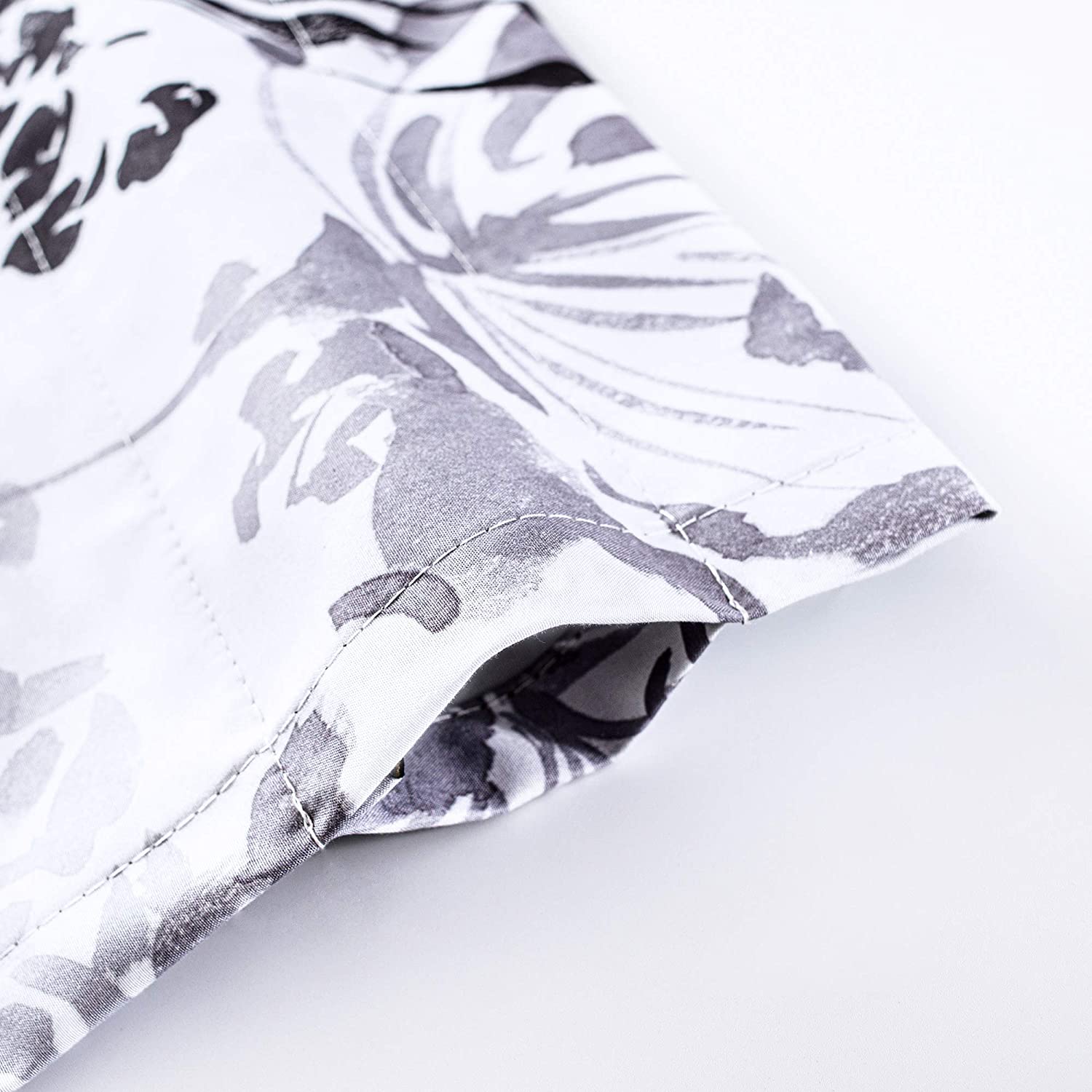 DriftAway Acacia Floral Blossom Watercolor Printed 100 Percent Blackout Thermal Insulated Window Curtain Valance Rod Pocket Single, 52" x 24" Plus 2" Header, Gray