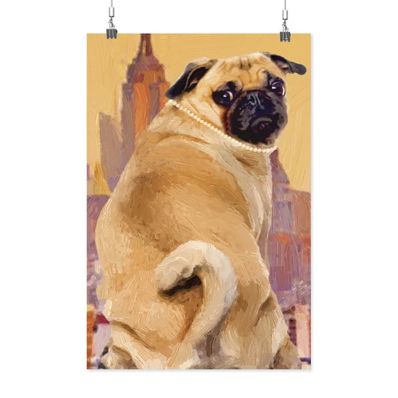 Image Conscious Funny Pug Poster - Porter Hastings Designs, Poster Print 24 x 36 in