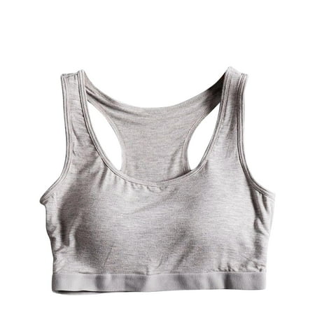 ATOYSOY Cotton Lined Sports Bra Everyday Bra Racerback Padded Yoga Activewear Workout Push Up Bralette Underwear Clearance Comfort Bra Breathable Teens Wireless Tank Tops Gray S
