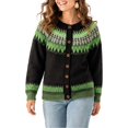 thumbnail image 3 of JUUNthy Cardigan Sweater for Womens, Button Front Round Neck Long Sleeve Vintage Warm Fashion Knit Outerwear Black 2XL, 3 of 14