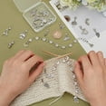 thumbnail image 3 of 2 Set Acrylic Number Bead Knitting Row Counter Chains & Alloy Autumn Theme Tree of Life/Mushroom/Acorn Charm Locking Stitch Markers Silver, 3 of 5