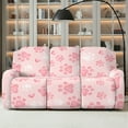thumbnail image 2 of ZIATUBLES 8 Piece Recliner Chair Cover Soft Stretch Paw Pink Reclining Sofa Slipcovers for 3-Seater Couch with Pockets Soft Snug Fit Furniture Protector with Elastic Bottom for Living Room, 2 of 9